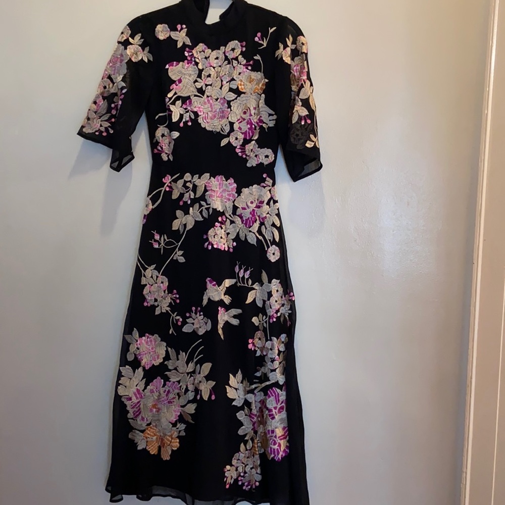 ASOS Midi Black flower dress